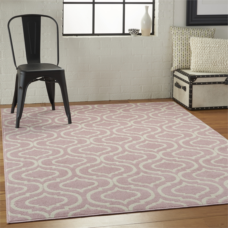 Nourison Jubilant 4' x 6' Pink Contemporary Indoor Rug Polypropylene