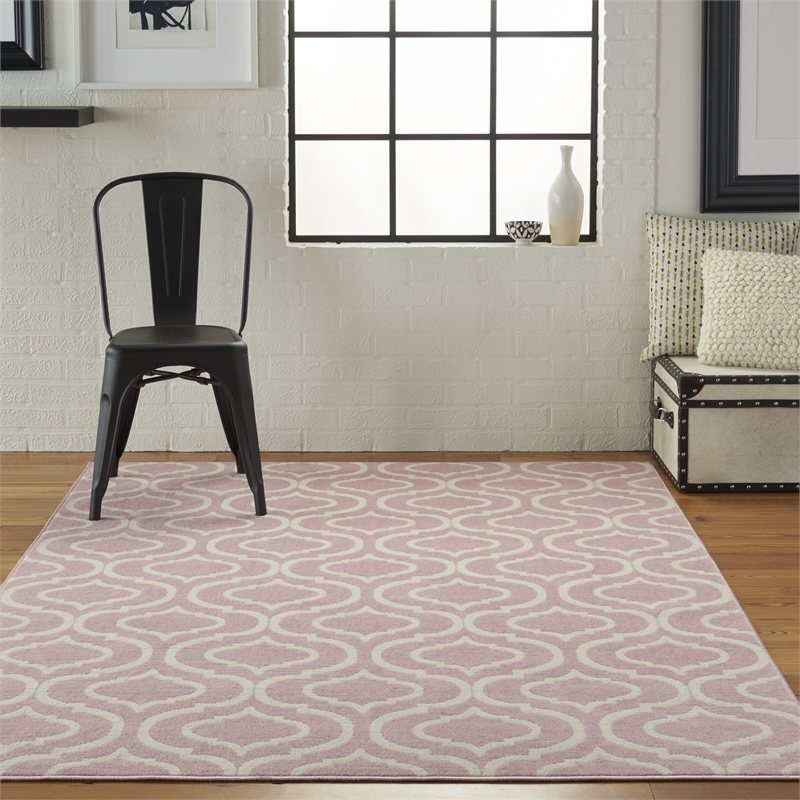 Nourison Jubilant 4' x 6' Pink Contemporary Indoor Rug Polypropylene