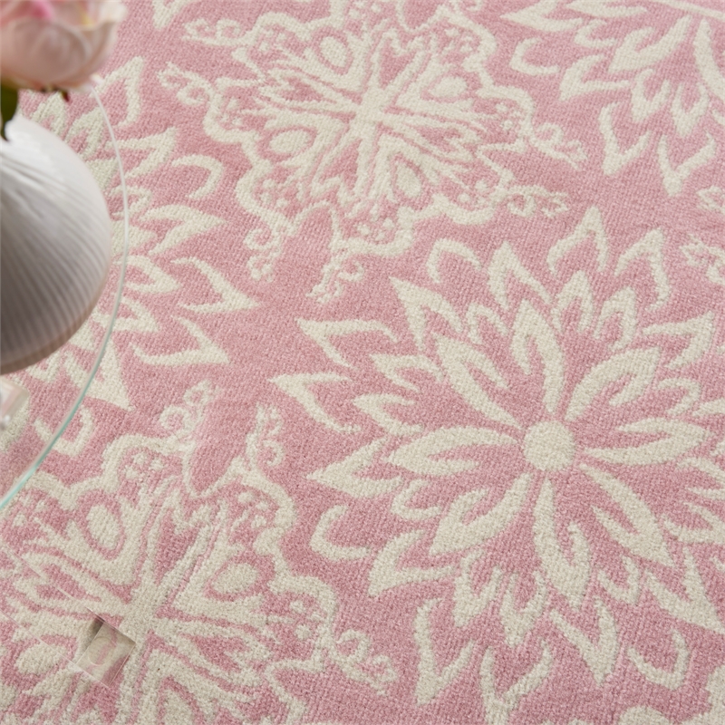 Nourison Home Jubilant 6' x 9' Ivory Pink Fabric Area Rug