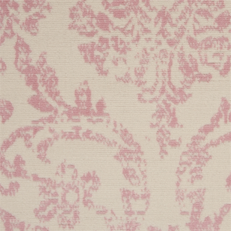 Nourison Jubilant 6' x 9' White and Pink Fabric Vintage Area Rug (6' x 9')