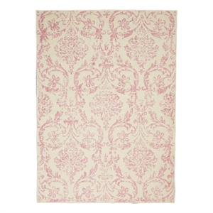 Nourison Jubilant 6' x 9' White and Pink Fabric Vintage Area Rug (6' x 9')