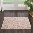 Nourison Jubilant 2' x 4' White and Pink Fabric Vintage Area Rug (2' x 4')