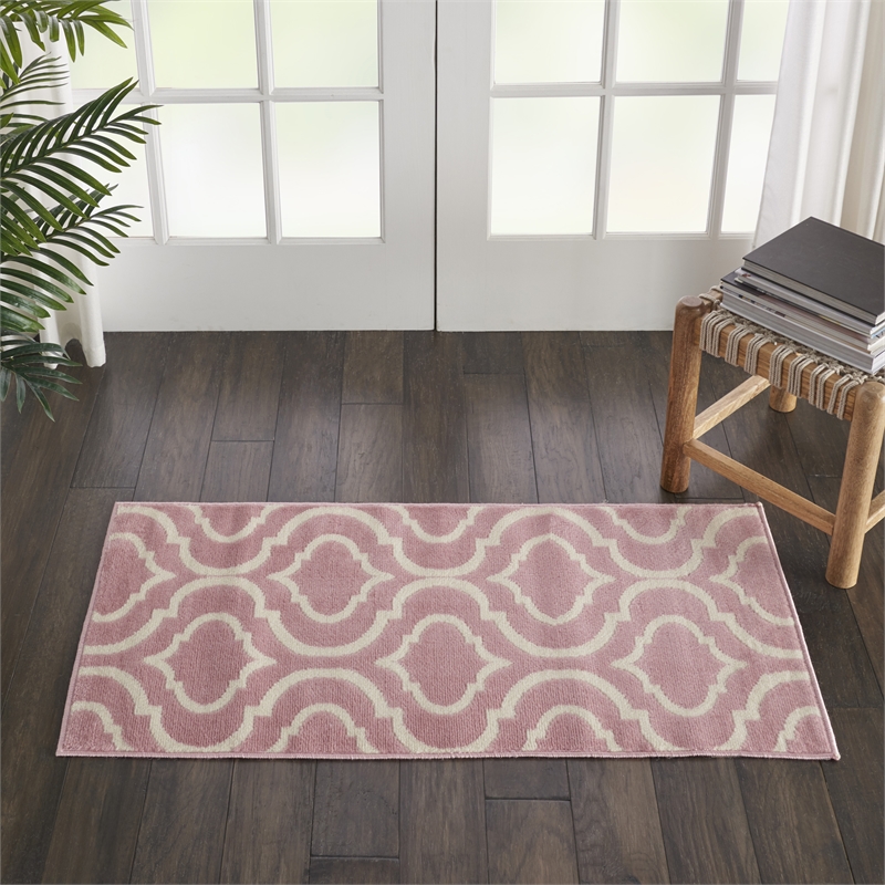 Nourison Jubilant 2' x 4' Pink Contemporary Indoor Rug Polypropylene