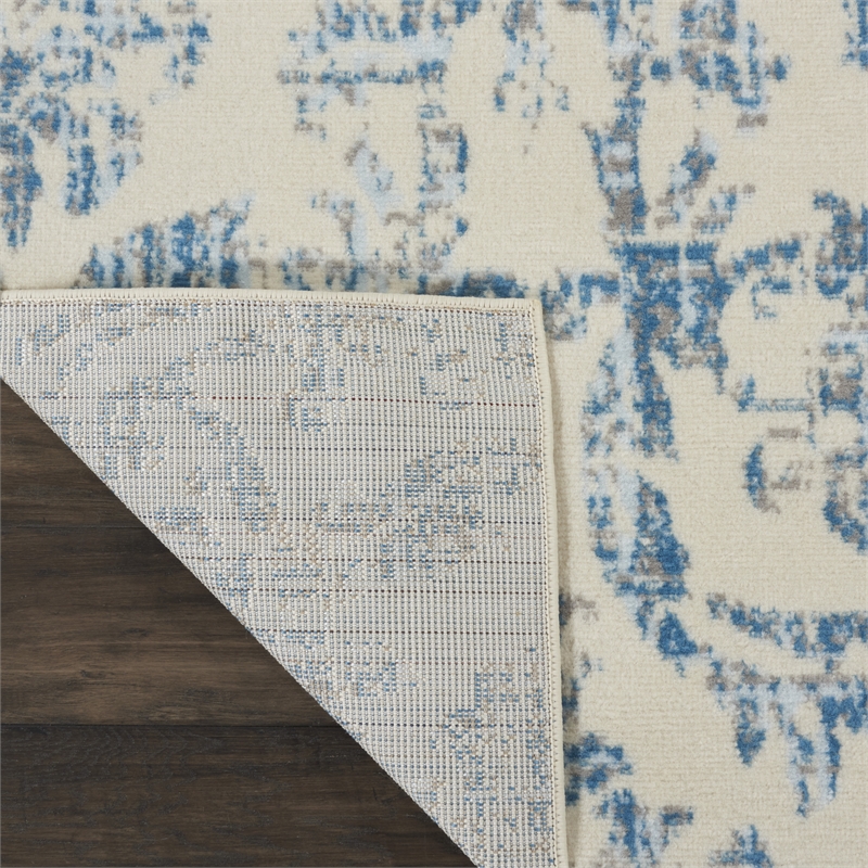 Nourison Jubilant 7' x 10' Ivory/Blue Vintage Indoor Rug Polypropylene