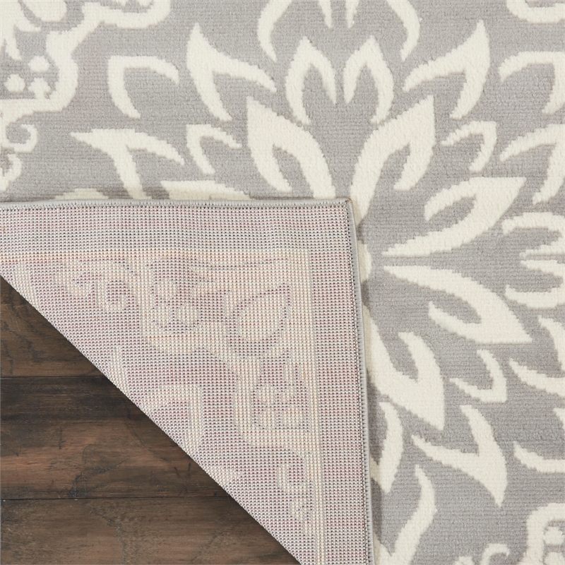 Nourison Jubilant 7' x 10' Gray Fabric Farmhouse Area Rug (7' x 10')