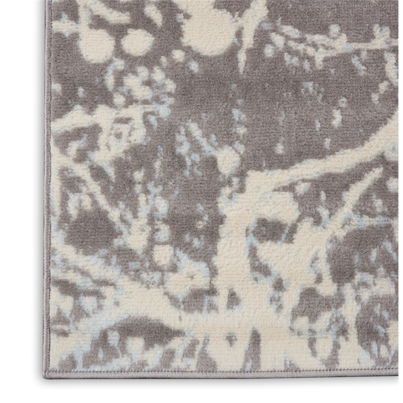 nourison jubilant 2'3&quot x 7'3&quot grey modern indoor rug