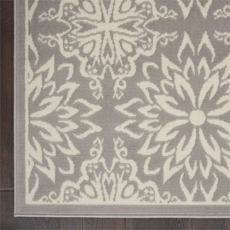 Nourison Jubilant 5' x 7' Gray Fabric Farmhouse Area Rug (5' x 7')