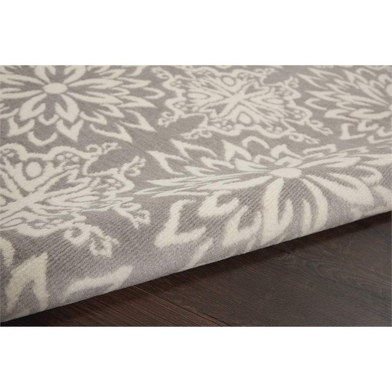 Nourison Jubilant 5' x 7' Gray Fabric Farmhouse Area Rug (5' x 7')