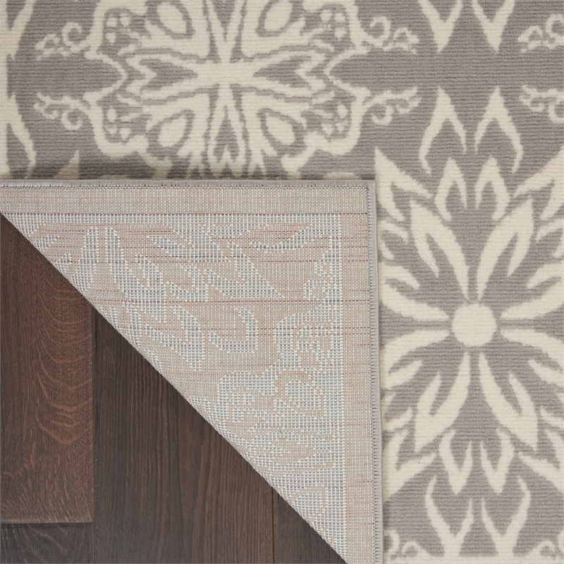 Nourison Jubilant 5' x 7' Gray Fabric Farmhouse Area Rug (5' x 7')