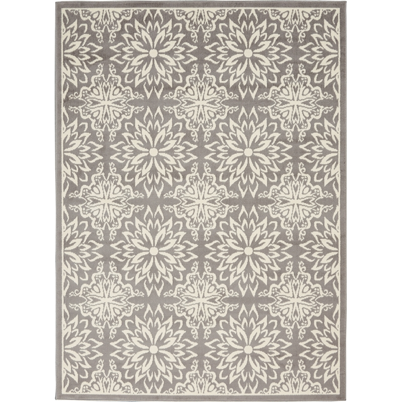 Nourison Jubilant 5' x 7' Gray Fabric Farmhouse Area Rug (5' x 7')