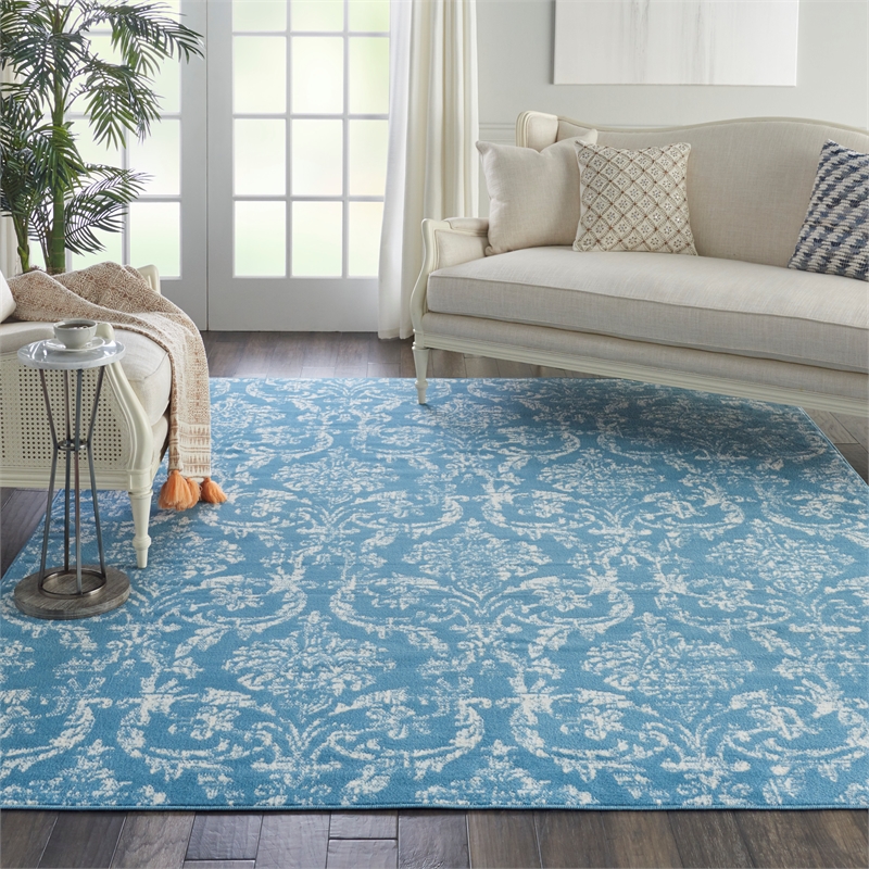 Nourison Jubilant 8' x 10' Blue Fabric Vintage Area Rug (8' x 10')