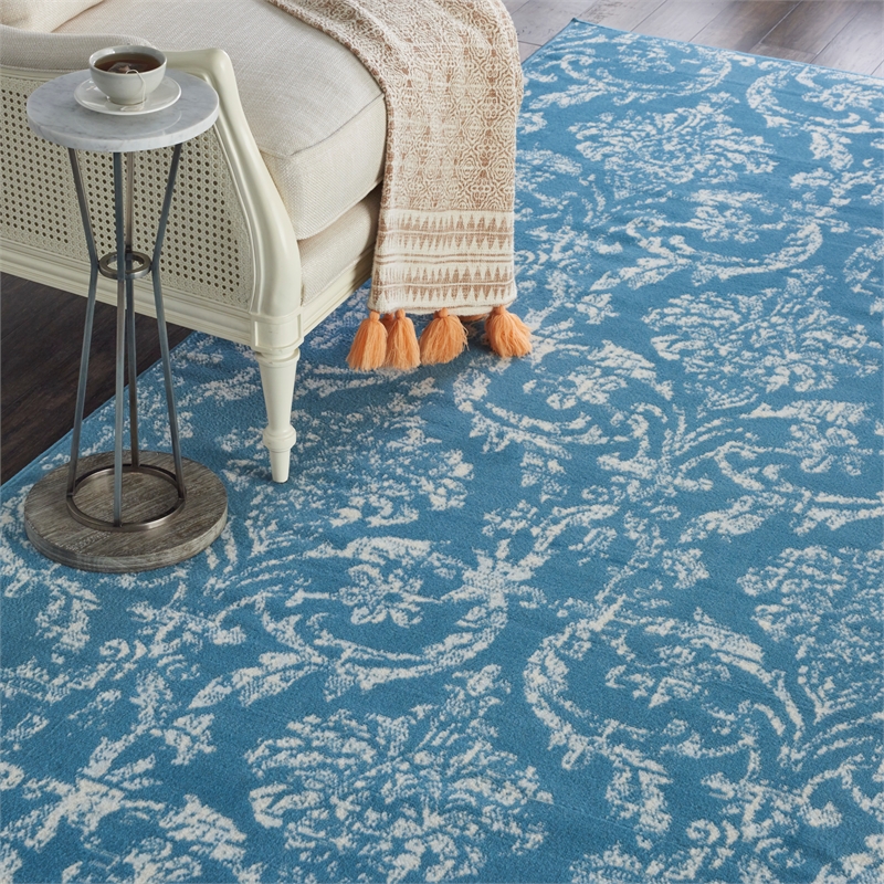 Nourison Jubilant 8' x 10' Blue Fabric Vintage Area Rug (8' x 10')