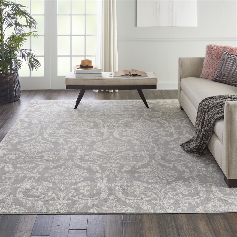 Nourison Jubilant 8' x 10' Gray Fabric Vintage Area Rug (8' x 10')