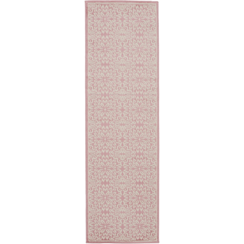 Nourison Jubilant 7' Runner Pink Fabric Farmhouse Area Rug (7' Runner)