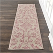 Nourison Jubilant 7' Runner White and Pink Fabric Vintage Area Rug (7' Runner)
