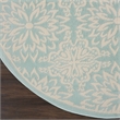 Nourison Jubilant 5' x Round Aqua Fabric Farmhouse Area Rug (5' Round)