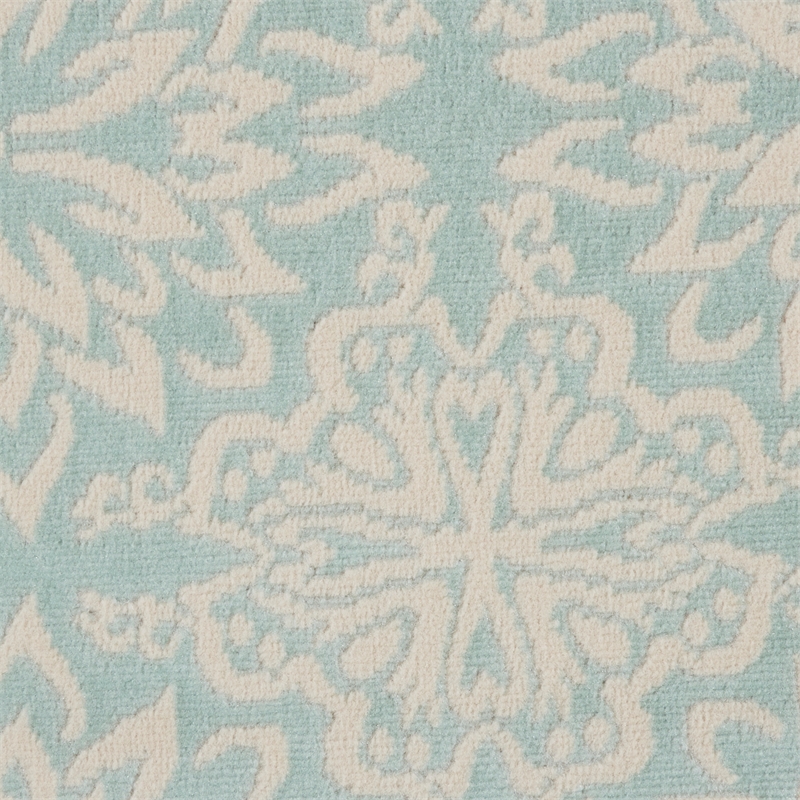 Nourison Jubilant 5' x Round Aqua Fabric Farmhouse Area Rug (5' Round)