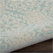 Nourison Jubilant 5' x Round Aqua Fabric Farmhouse Area Rug (5' Round)