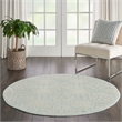 Nourison Jubilant 5' x Round Aqua Fabric Farmhouse Area Rug (5' Round)
