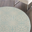Nourison Jubilant 5' x Round Aqua Fabric Farmhouse Area Rug (5' Round)