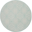Nourison Jubilant 5' x Round Aqua Fabric Farmhouse Area Rug (5' Round)