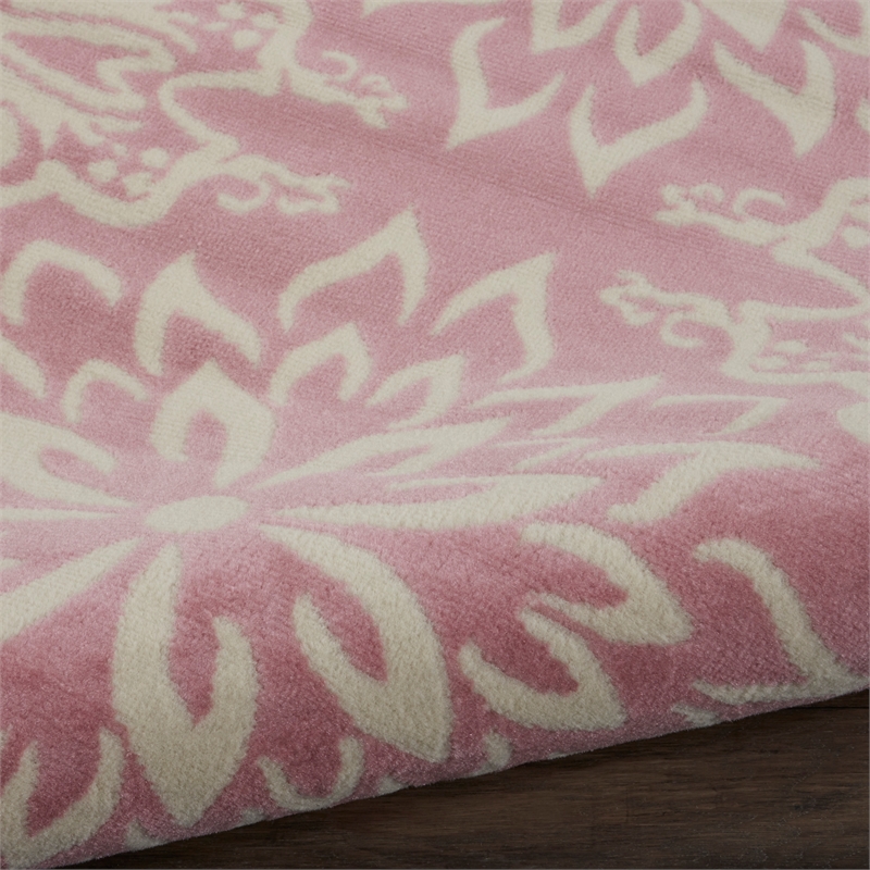 Nourison Home Jubilant 8' x 10' Ivory Pink Fabric Indoor Area Rug