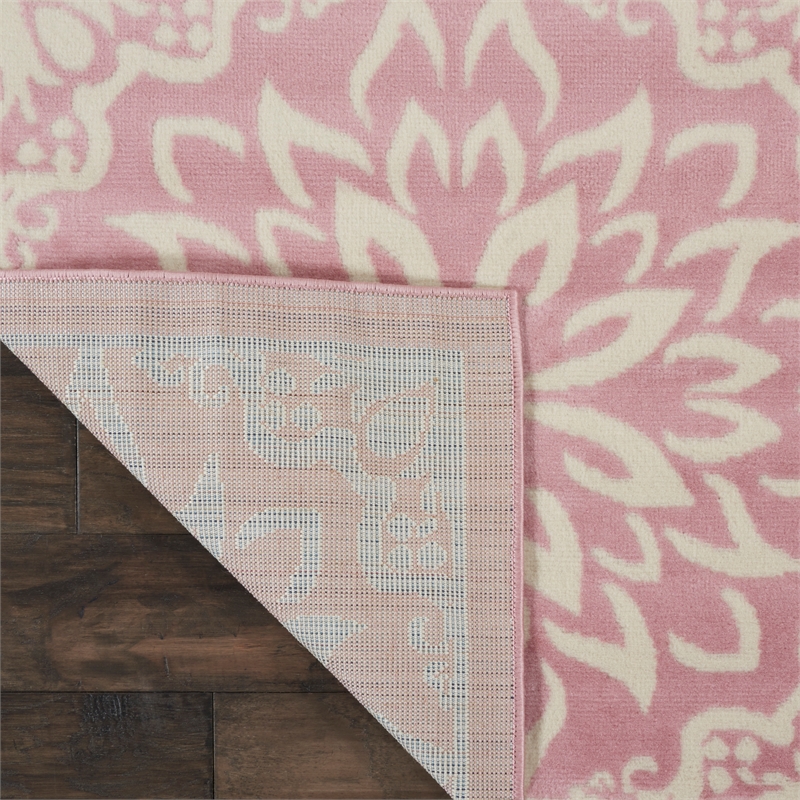 Nourison Home Jubilant 8' x 10' Ivory Pink Fabric Indoor Area Rug