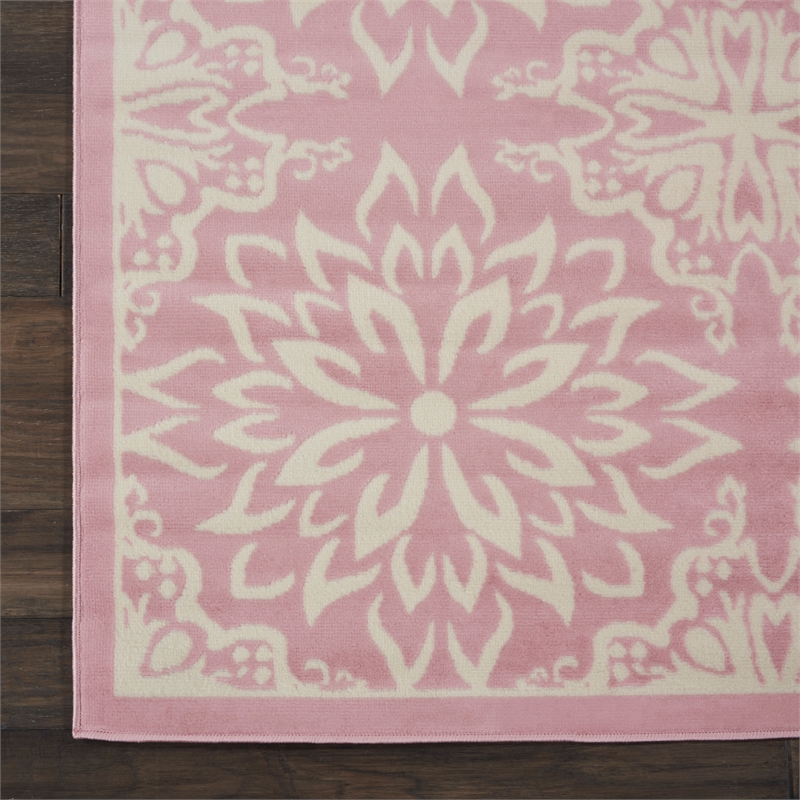 Nourison Home Jubilant 8' x 10' Ivory Pink Fabric Indoor Area Rug