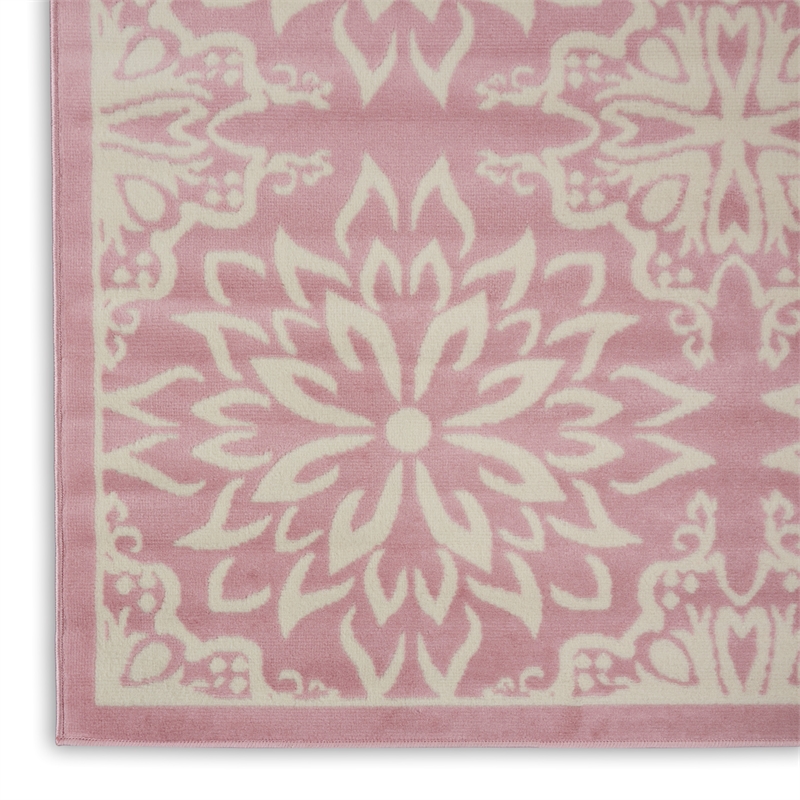 Nourison Home Jubilant 8' x 10' Ivory Pink Fabric Indoor Area Rug