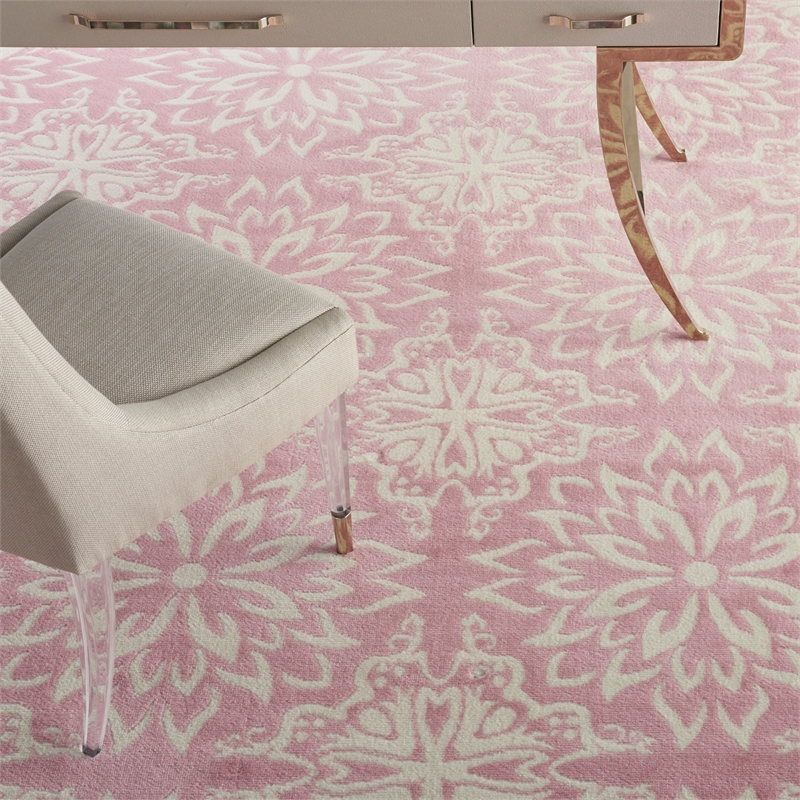 Nourison Home Jubilant 8' x 10' Ivory Pink Fabric Indoor Area Rug