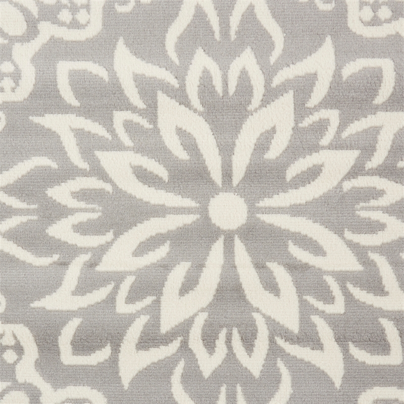 Nourison Jubilant 3' x 5' Gray Fabric Farmhouse Area Rug (3' x 5')