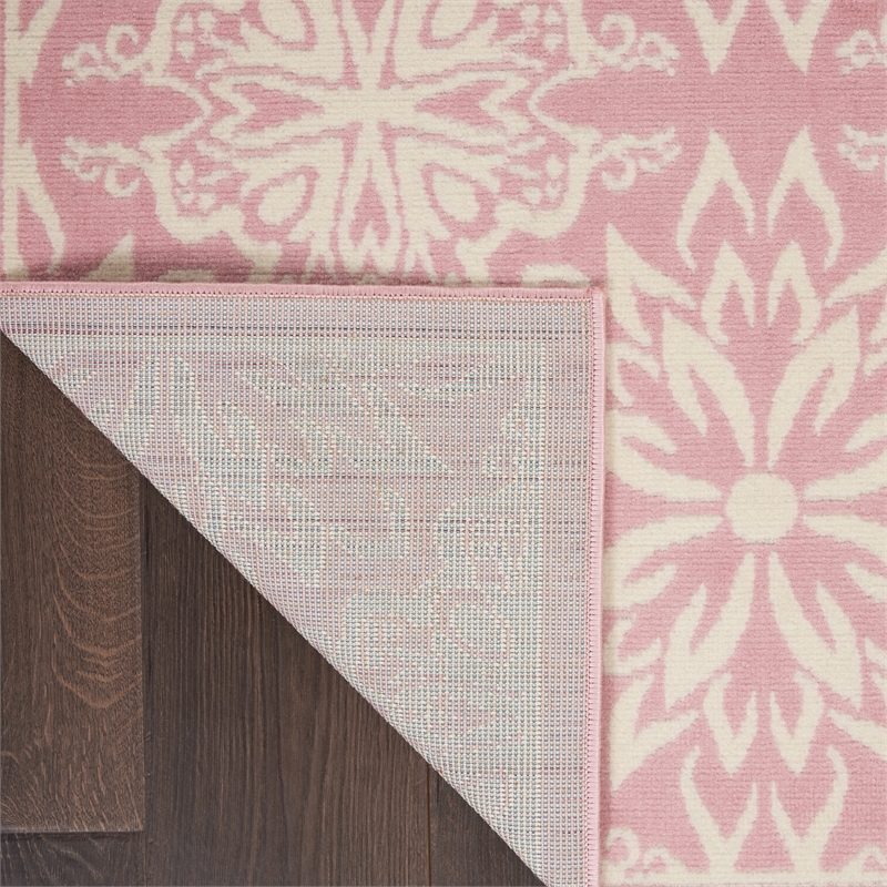 Nourison Jubilant 3' x 5' Ivory/Pink Farmhouse Indoor Rug Polypropylene