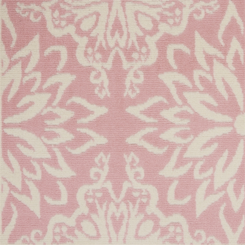 Nourison Jubilant 3' x 5' Ivory/Pink Farmhouse Indoor Rug Polypropylene