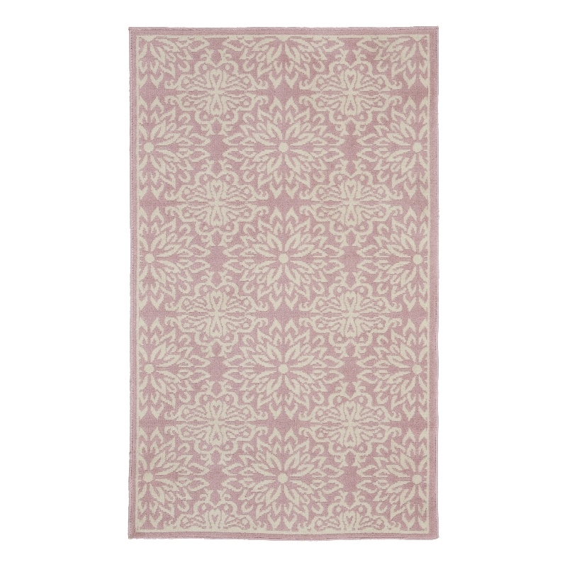 Nourison Jubilant 3' x 5' Ivory/Pink Farmhouse Indoor Rug Polypropylene
