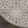 Nourison Jubilant 5' x Round Gray Fabric Farmhouse Area Rug (5' Round)
