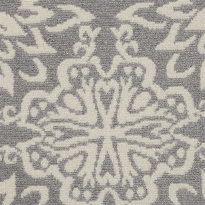 Nourison Jubilant 5' x Round Gray Fabric Farmhouse Area Rug (5' Round)