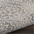 Nourison Jubilant 5' x Round Gray Fabric Farmhouse Area Rug (5' Round)