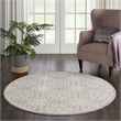 Nourison Jubilant 5' x Round Gray Fabric Farmhouse Area Rug (5' Round)
