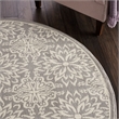 Nourison Jubilant 5' x Round Gray Fabric Farmhouse Area Rug (5' Round)