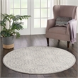 Nourison Jubilant 5' x Round Gray Fabric Farmhouse Area Rug (5' Round)
