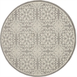 Nourison Jubilant 5' x Round Gray Fabric Farmhouse Area Rug (5' Round)