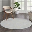 Nourison Jubilant 5' x Round Light Blue Fabric Farmhouse Area Rug (5' Round)