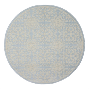 Nourison Jubilant 5' x Round Light Blue Fabric Farmhouse Area Rug (5' Round)