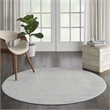 Nourison Jubilant 5' x Round Light Blue Fabric Farmhouse Area Rug (5' Round)