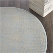 Nourison Jubilant 5' x Round Light Blue Fabric Farmhouse Area Rug (5' Round)