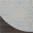 Nourison Jubilant 5' x Round Light Blue Fabric Farmhouse Area Rug (5' Round)