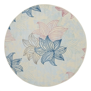Nourison Jubilant 5'3&quot x ROUND Ivory/Multicolor Contemporary Indoor Rug
