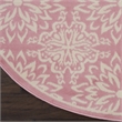 Nourison Jubilant 5' x Round Pink Fabric Farmhouse Area Rug (5' Round)