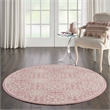 Nourison Jubilant 5' x Round Pink Fabric Farmhouse Area Rug (5' Round)