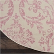 Nourison Jubilant 5' x Round White and Pink Fabric Vintage Area Rug (5' Round)